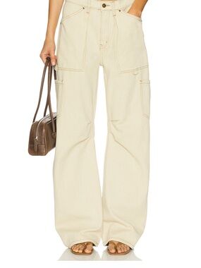 Lioness Beige Miami Vice Jeans - Wide-Leg Cargo
